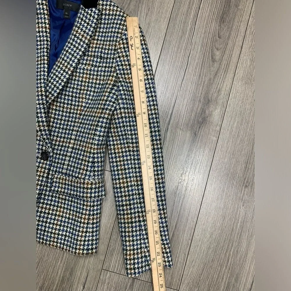 NEW‎ J.CREW WOOL DOVER BLAZER IN HOUNDSTOOTH Sz 00 NWOT